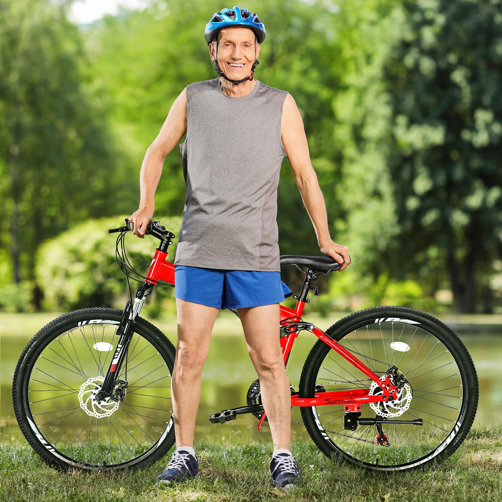 CampingSurvivals 26-inch Shimano TX30 high-carbon steel 100kg 21-speed red and black mountain bike