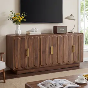 Giratree 63" buffet cabinet with storage, large farmhouse sideboard with 6 arched doors and adjustable shelves for dining room, living room, and entryway