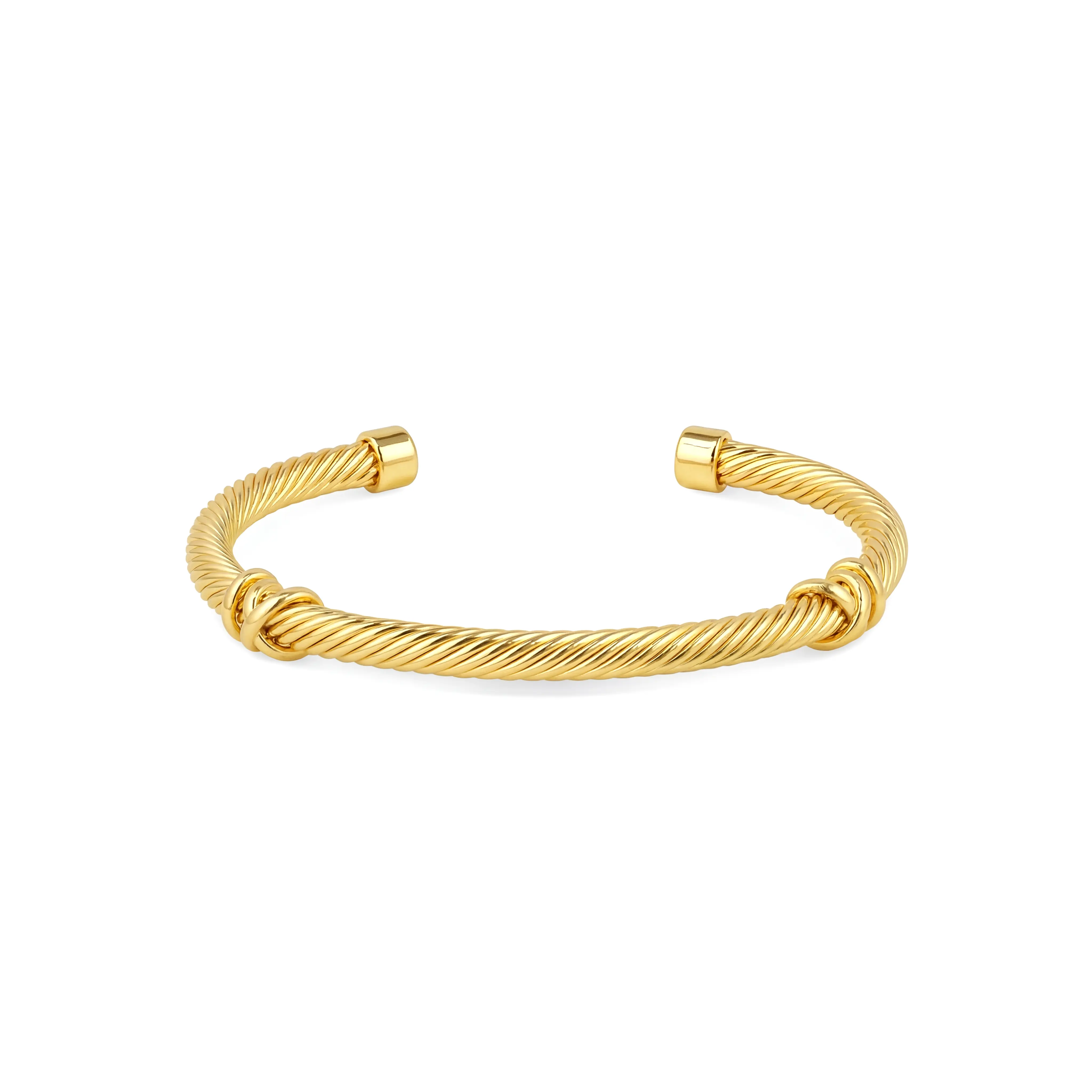 Aprilery Twisted Cable Cuff Bracelet with Wrapped Knot Accent – Stylish Open Bangle for Women, Perfect for Daily Wear