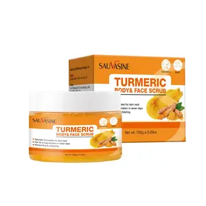 Turmeric Body Scrub - Skin Brightening Face & Body Scrub with Turmeric - All-Natural Exfoliating Turmeric Body Scrub for Discoloration - Turmeric Scrub Boosts Circulation Enhances Skin Body Care Acne Skin Care Cleansing