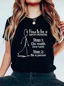 How To Be A Math Person Math Teacher shirt Math Lover Gifts Print Summer Casual Shortsleeve Cotton T-Shirt