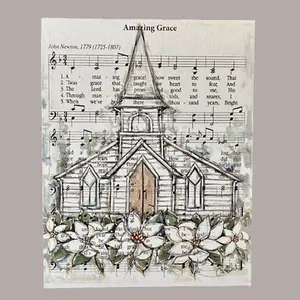 Amazing Grace vintage hymn canvas art print, Living room home decor and gifts