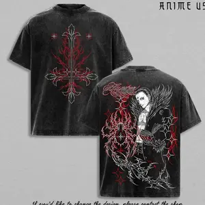 Chrollo Lucilfer Phantom Troupe Hunter x Hunter Washed T Shirt | Anime Graphic Tee | Japanese Manga Streetwear | Heavy Cotton Oversized Shirt for Anime Fans KKY