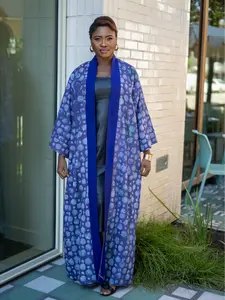 Nala Royal Blue Patterned Kimono