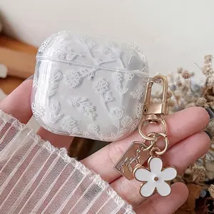 Minimalist Floral Design Anti-Scratch Shockproof Case for AirPods, Fashion Accessory, Lightweight Shell, Trendy Must-Have, Durable