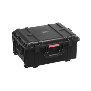 VEVOR IP67 Waterproof Heavy-Duty Protective Dry Box Hard Case with Pre-Cut Foam, Wheels, Retractable Pull Handles, Lock, Safety Cover, Automatic Protection for Cameras, Equipment (63x50x32)