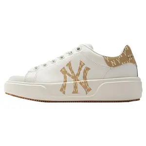 MLB Chunky Classic Trendy Abrasion Resistant Low top Skateboard Shoes Unisex Light Sand
