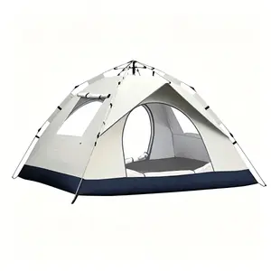 3-4 Person Instant Pop Up Dome Shelter Tent - Automatic Quick Setup, Double Layer 210T Taffeta Cloth, Waterproof Outdoor, Windproof, UV Protection, Breathable, Foldable Portable Family Shelter for Camping, Travel, Waterproof Outdoor Tent
