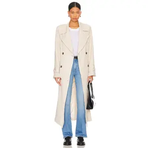 SNDYS Myka Trench Coat in Bone