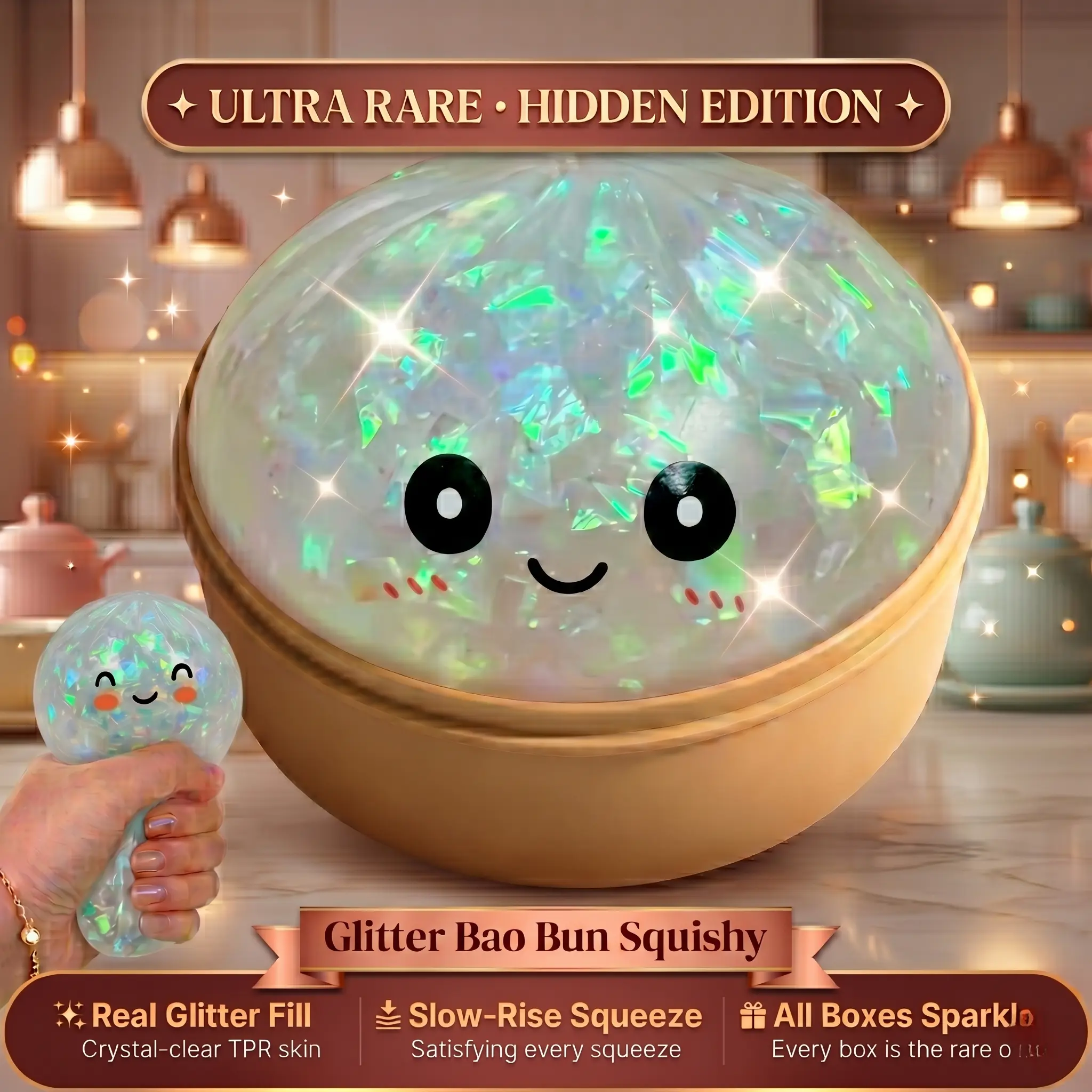 Viral Dumpling Squishy Mystery Blind Box ULTRA RARE White Streamers Hidden Edition | Dumpling Squishies Slow Rise Fidget Toy Soft TPR Squeeze Ball ASMR Sensory Gift Squishy Butter Feel Cute Blind  Relief  Teens Plum Dumpling stretchable giant food corner
