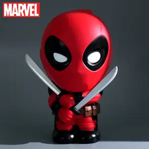 L-1PC Marvel Officially Licensed Deadpool Money Bank Cartoon Image Anime Character Piggy Bank Large Capacity Movie Peripheral Party Dress Up Props Creative Bedroom Living Room Decorations Ornament