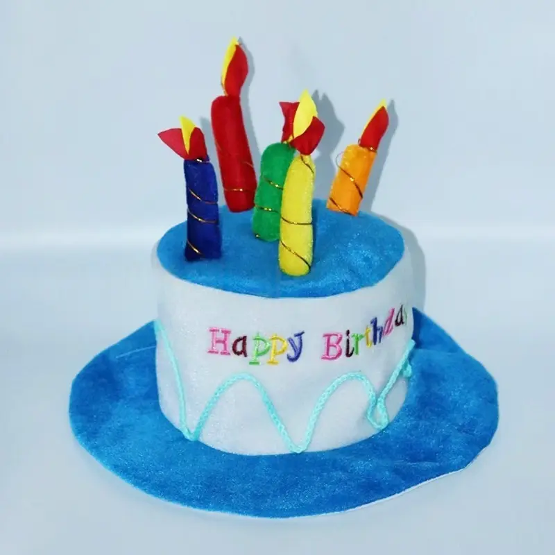 1pc Colorful Candle Fun Birthday Hat (random candle color), C is a magic tool for birthday parties, a must-have small prop for cake shops, a creative birthday hat to wear the cake on your head, Halloween, Accessory