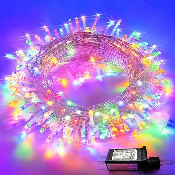 JMEXSUSS Connectable 91.5ft 250 LED Multicolor Christmas Lights Indoor | Christmas Lights Outdoor Waterproof, 8 Modes String Light Plug in for Wedding Party Garden Decorations