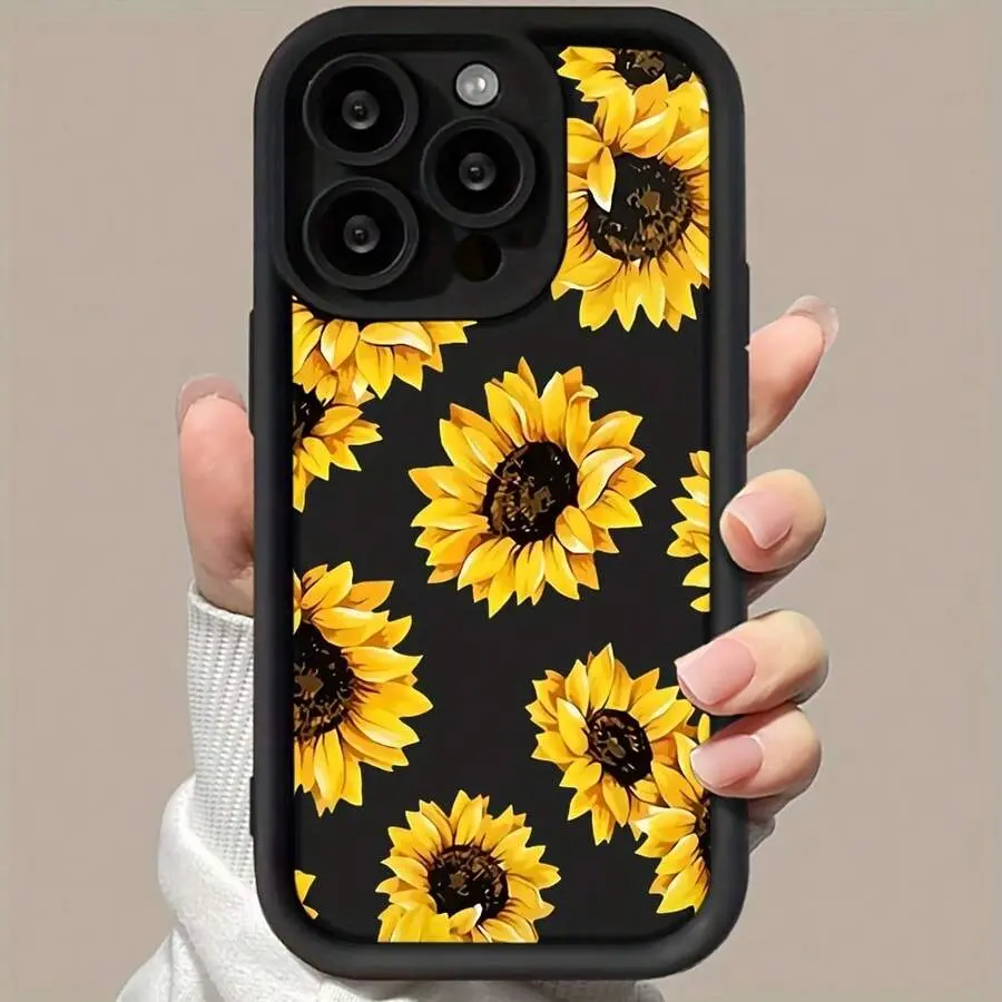 Sunflower Flowers Casing - TPU-Plastic Polycarbonate Cellphone Cover, Stylish Shockproof Protective Accessory for iPhone 15 Pro Max,14,13 Pro,12,11,7,8 Plus,X,XR,XS Max (Mobile Phone Accessories)