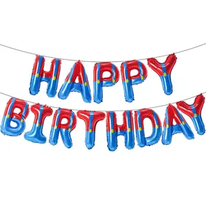 Cartoon Super Bros Happy Birthday Banner Game Bros Theme Party Decorations Supplies Backdrop for Boys Kids Ornaments balloon garland
