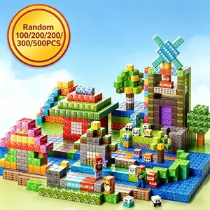 Magnetic Blocks 100/200/300/500PCS – Random Style Mixed Color, STEM Montessori 3D Sensory Toys, Includes Magnetic Building Blockst, Develop Creativity & Spatial Reasoning, Ideal Gift for 3+ Year Old Girls Boys Christmas Birthday