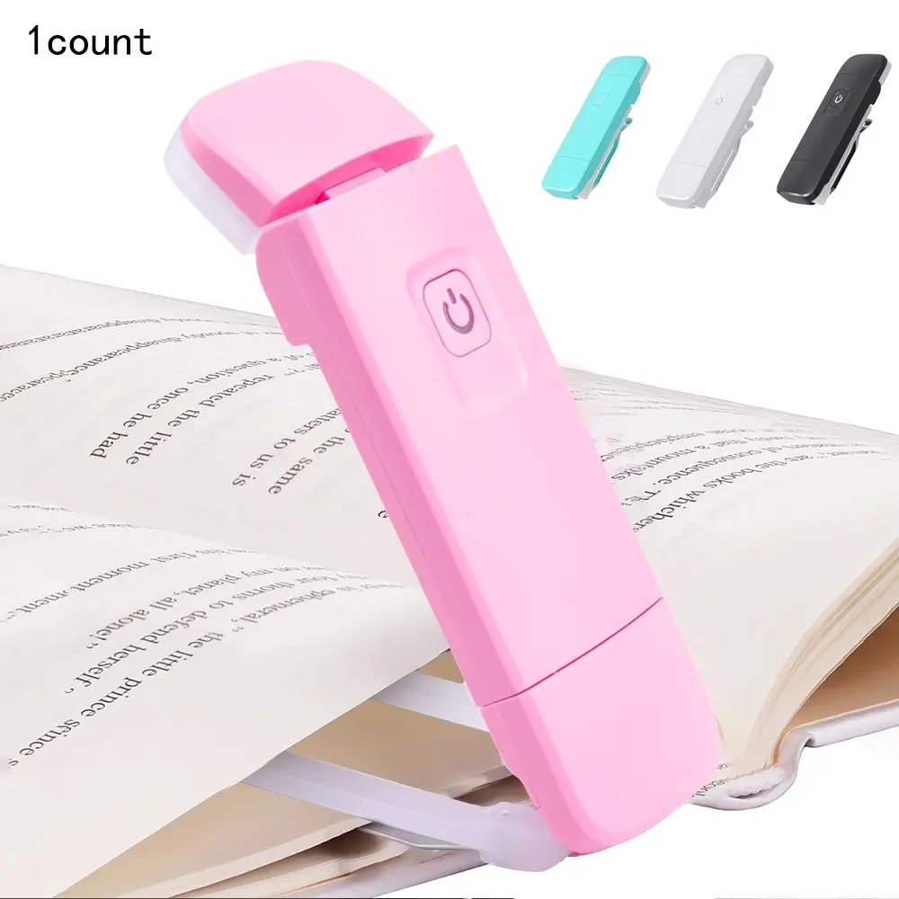USB Rechargeable Book Light, 1 Count LED Clip on Portable Bookmark Light, Brightness Adjustable Eye-protection Bookmark Light for Reading in Bed, Car, LED Reading Lamp, Adjustable Lights