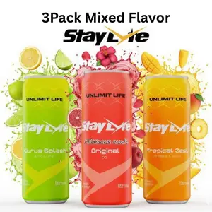 Hydration Drink 3-in-1 StayLyte 3-Flavor Classic Variety Pack – Sparkling  Electrolyte Energy Drink Energy & Recovery | Natural Caffeine, Zero Sugar, B-Vitamins, Vegan, Low Sodium – 12 Fl Oz Cans (3 Pack, 1 of Each Flavor)