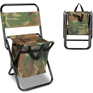 Portable Foldable Fishing Chair, Lightweight Folding Camping Chair, Durable Oxford Cloth Outdoor Chair for Camping Beach Picnic Fishing Patio Lawn, Backrest Stool for Camping Hunting Fishing Hiking