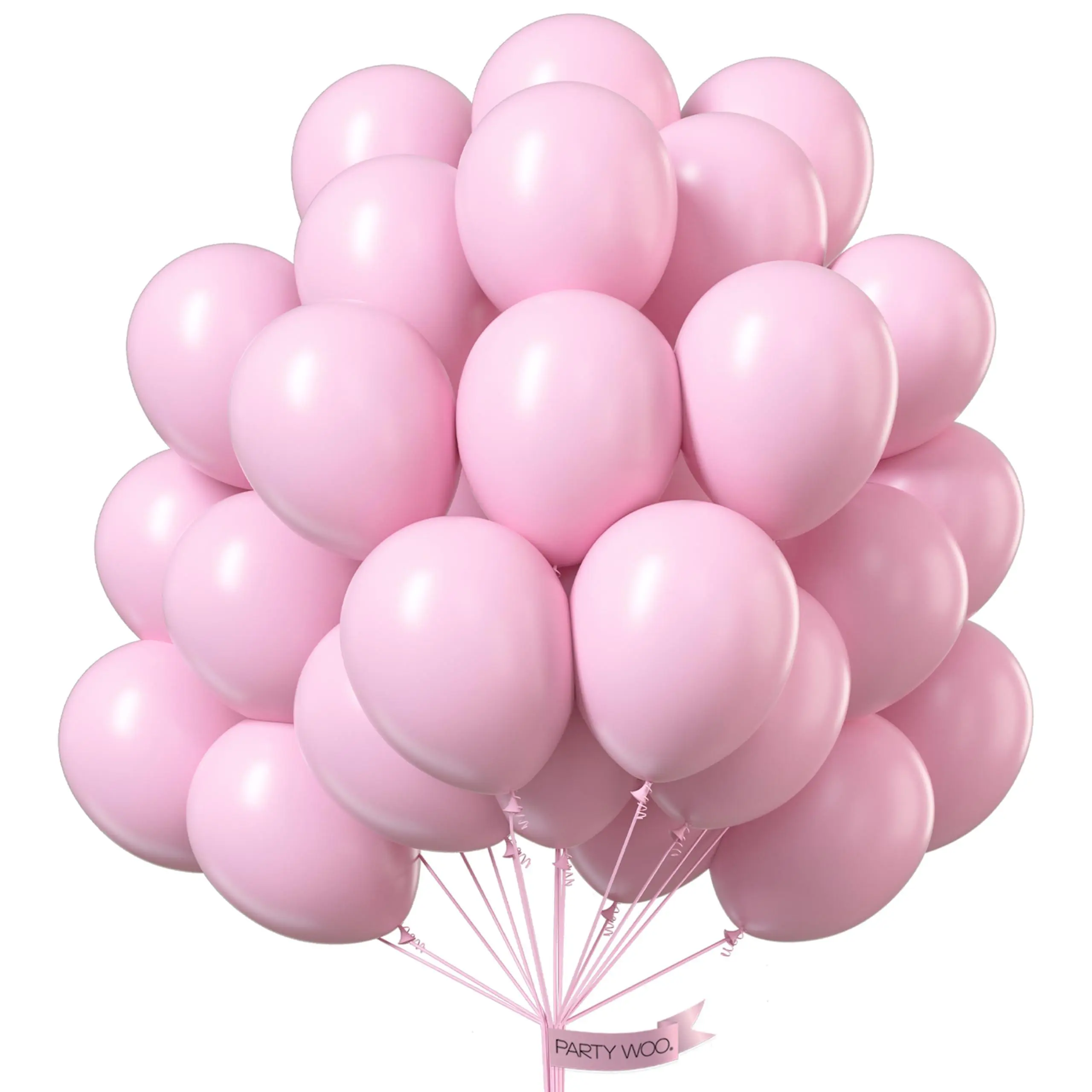 PartyWoo Thick Round 12-Inch Baby Pink Balloons, 100pcs Vibrant Pastel Balloon Party Supplies for Baby Shower, Wedding Decorations, Princess Party Pink-Q05