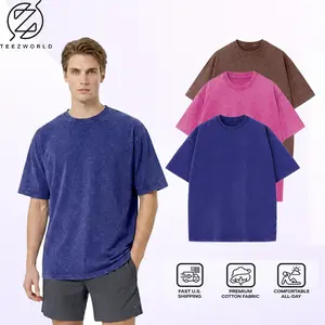 3-Pack Men’s Heavyweight Oversized T-Shirt Bundle – Vintage Cotton Boxy Fit Streetwear T-Shirts, Drop Shoulder Relaxed Baggy Casual Shirt Set Durable Everyday Wear