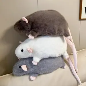 35/50/ 90cm Cute Mouse Plush Toy Cartoon Oversized Flower Branch Mouse Plush Toy Soft Stuffed Animal Plush Toy Children's Gift Birthday Pet Cat Toy