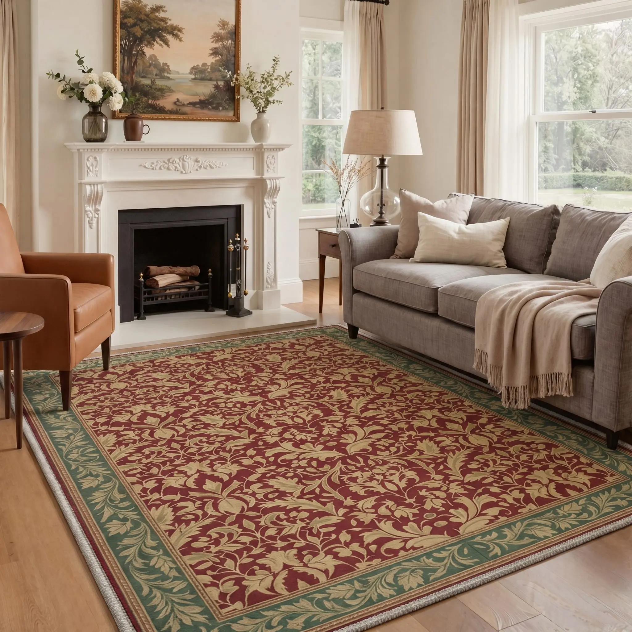 【Deals For You Days】GENIMO Home Carpet – Machine Washable, Soft, Pet Friendly, Non-Slip Area Rug, Perfect Floor Rug for Living Room, Bedroom, Kitchen, Hallway ,ARC3230-OCHRE BLOOM