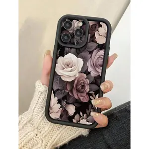 1pc Peony Flower Pattern Phone Case With Precise Hole Design To Protect Camera, Shock-Proof, Suitable For IPhone17/IPhone17 Air/IPhone17 Pro/IPhone17 Pro Max/16 Pro Max/15 Pro Max/14 Pro Max/13 Pro Max/12 Pro Max/11 Pro Max