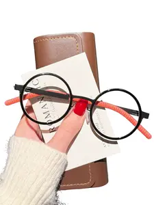 Vintage Style Thick Frame Round Glasses, Fashion Flat Lenses, Bold and Elegant, Perfect for Daily Wear and Street Photography