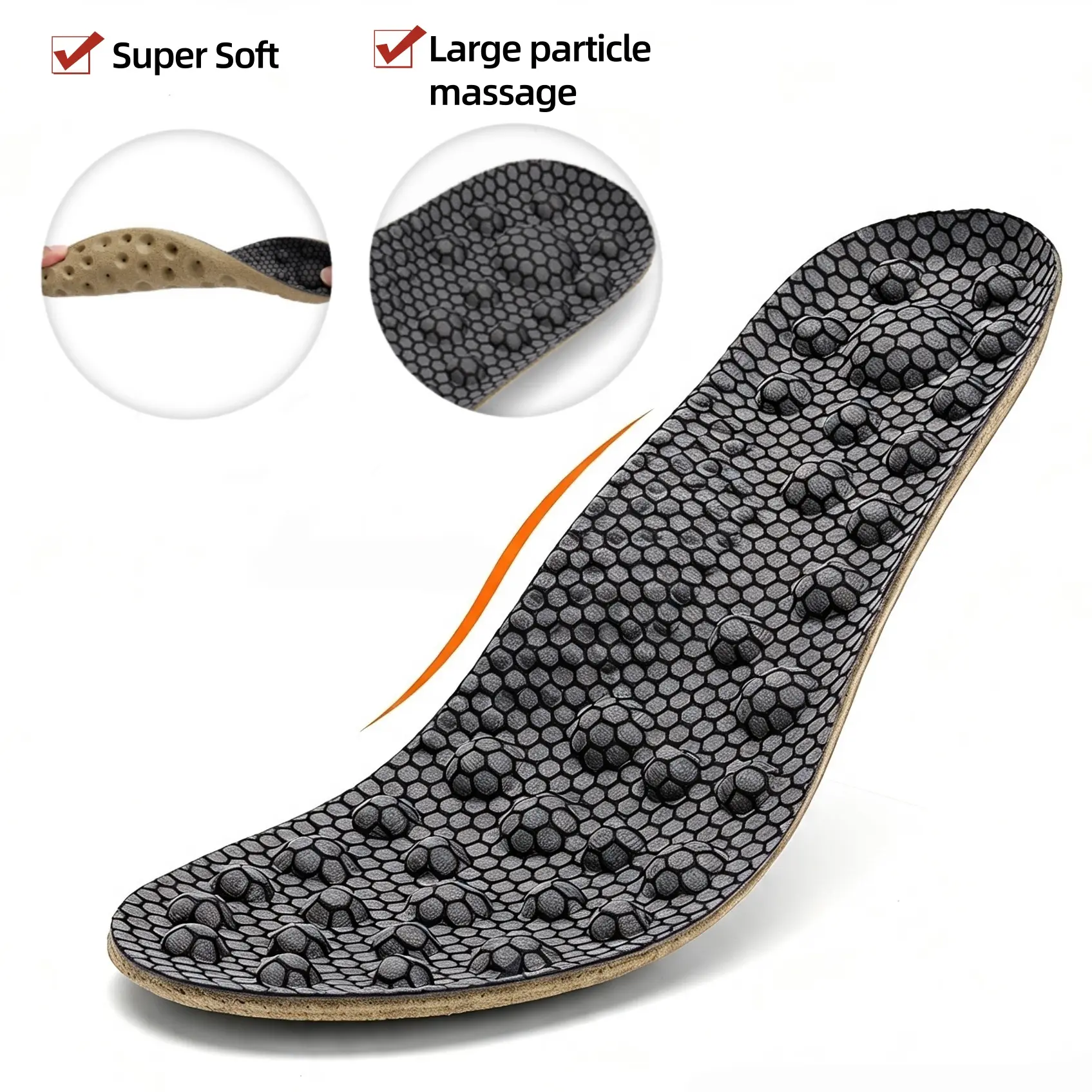 Arch Support Orthopedic Insoles for Plantar Fasciitis & Flat Ft - 4D Honeycomb Shock Absorption, Breathable Shoe Inserts for Men & Women’s Pain Relief During Work, All-Day Standing