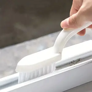 Gap Cleaning Brush V-Shaped Hard Bristle Shower Scraper Tool for Tile Floors Tracks Door Gaps Bathroom Kitchen Windows