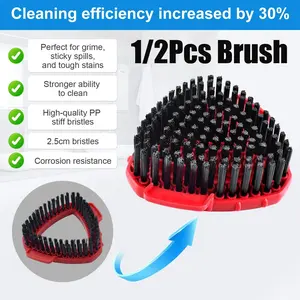 1/2Pcs Mini Spin Mop Replacement Brush Heads, Compatible with O-Cedar Rinseclean 2 Tank System, Efficiently Clean Stubborn Stains, Easy Installation, Kitchen & Bathroom Cleaning Accessories, Christmas