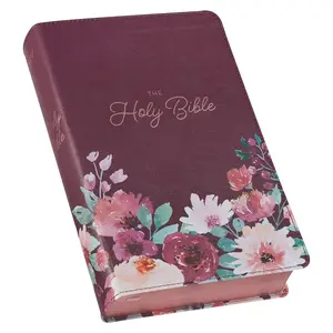KJV Holy Bible, Giant Print Standard Size Faux Leather Red Letter Edition - Thumb Index & Ribbon Marker, King James Version, Printed Purple Floral (KJV Standard GP Editions) Imitation Leather – Large Print, July 1, 2021
