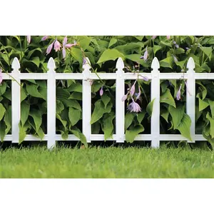 212 MAIN Weatherproof Plastic Cottage Fence (Pack of 36) - 12x13 in, White, for Gardening, Raised Garden Beds, Curb Appeal