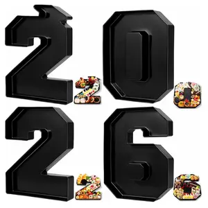 4 Pcs 2026 Graduation Number Boxes – Fillable Charcuterie Candy Chocolate Tray Decor
