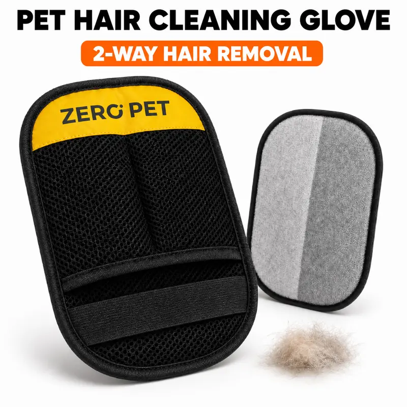 ZERO PET Reusable Pet Hair Remover Mitt,  Dog & Cat Fur Remover Glove for Couches, Furniture, Carpets, Car Seats & Clothing, Washable Pet Hair Cleaner Brush,Fur Removal Tool