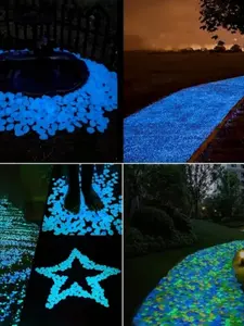 8000pcs Glow-In-The-Dark Pebbles, Multicolor Fluorescent Decorative Stones, Outdoor Garden Edging Border Yard Fish Tank Landscape, DIY Handmade Glowing Rocks