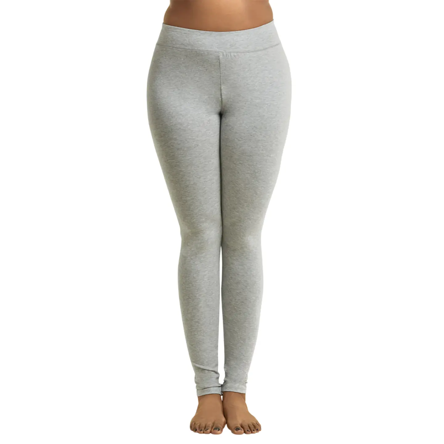 Premium Cotton Plus Size Full Length Leggings, High Wide Waistband No See-Through Workout Yoga Pants, Tummy Control S-3XL, Curve Friendly Performance Fit Athleisure Style Gym Training Essential