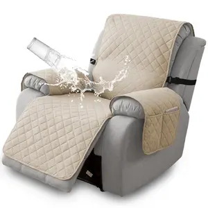 Waterproof Recliner Chair Covers, Non-Slip Armchair Covers with Elastic Bands, Washable Recliner Sofa Covers for Furniture Protector with Pocket