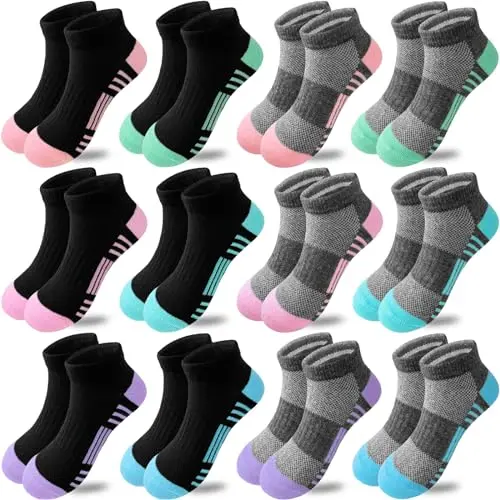 6 Pairs Black(6 Colors),6 Pairs Grey(6 C