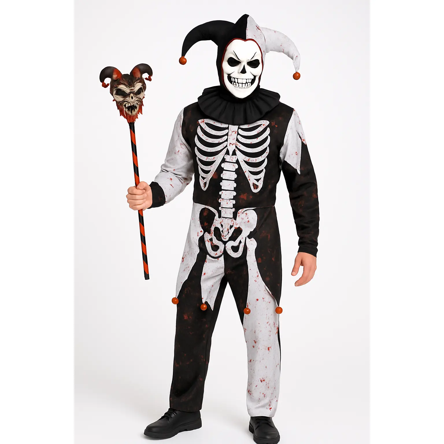 Menacing Jester Costume - Adult M Plus Halloween Attire