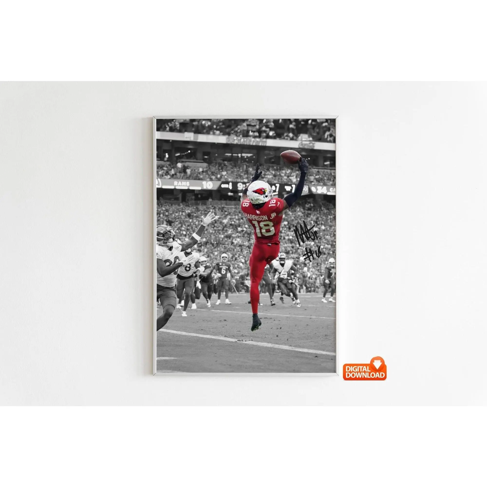 Marvin Harrison Jr. Poster, Signed Football Poster( Unframed - Print Only )