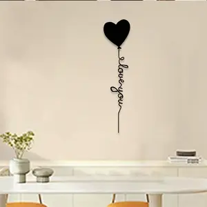 1pc Balloon Love Metal Wall Art, Balloon Love Statue Mural, Perfect for Bedroom, Nursery, Playful Love Decor, Anniversary Decor, Ideal Gift for Couples