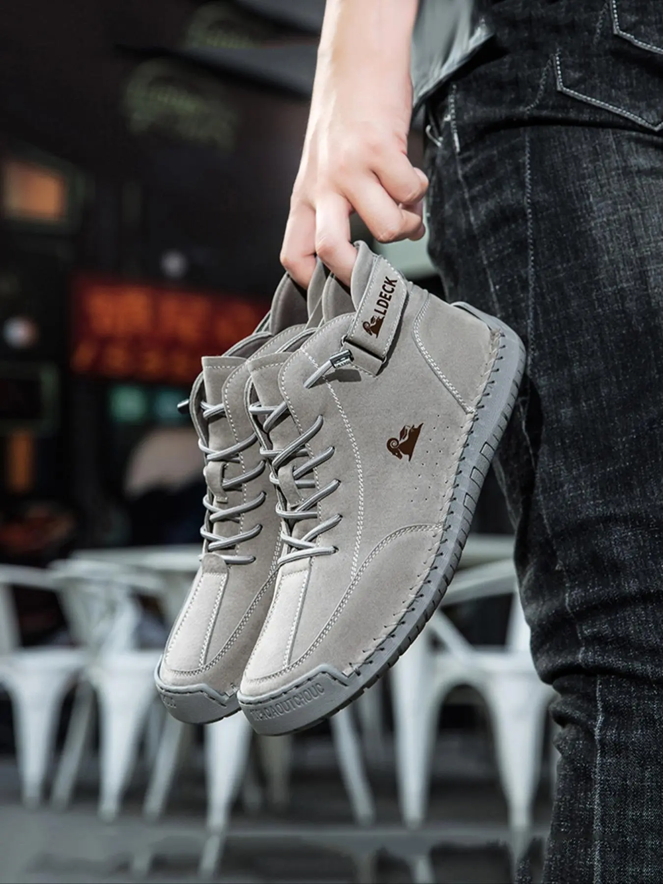 Men's Letter Print Lace Up Hiking Shoes, Casual Sporty Outdoor Walking Shoes, Fashionable Sneakers for Outdoor Activities