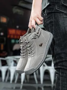 Men's Letter Print Lace Up Hiking Shoes, Casual Sporty Outdoor Walking Shoes, Fashionable Sneakers for Outdoor Activities