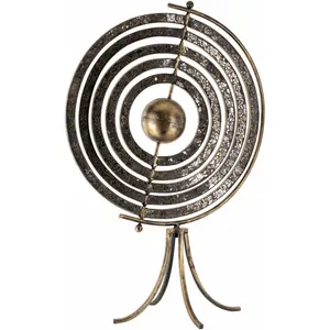 Linntown Antique Gold Circular Metal Sculpture