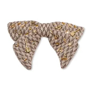 COFFEE CHEVRON NASHVILLE EMBELLISHED BOW BARRETTE