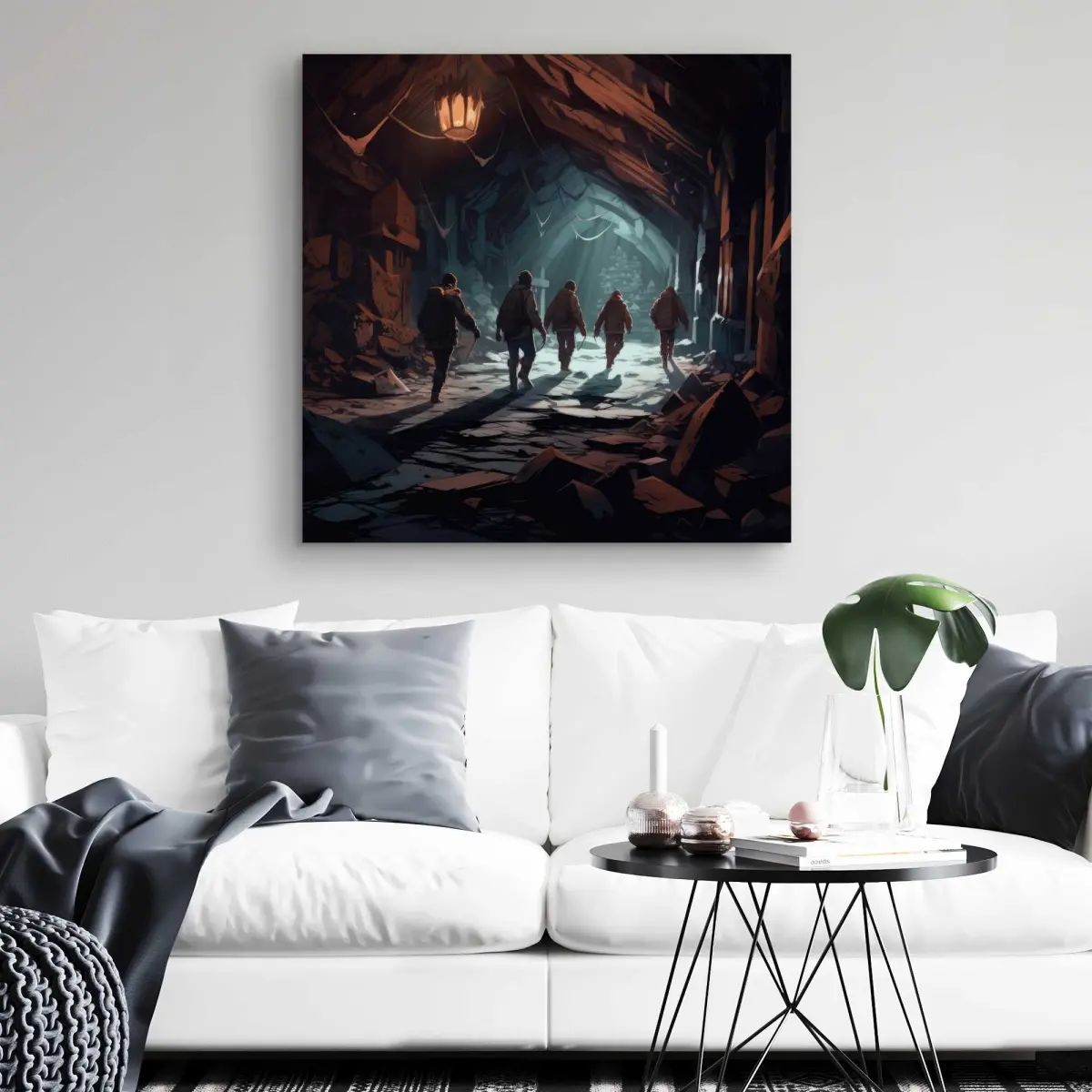 Conscious Sales C1RC3232KEHNPN 32 x 32 in. The Catacombs - Beige Canvas Wall Art for Home Decor