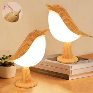 Small Bird Desk Lamp,3 Color LED Night Light, Rechargeable Table Lamps Cordless Portable Lighting Bedside Lamp with Aroma Diffuser Function for Bedroom Decor Perfect Gifts