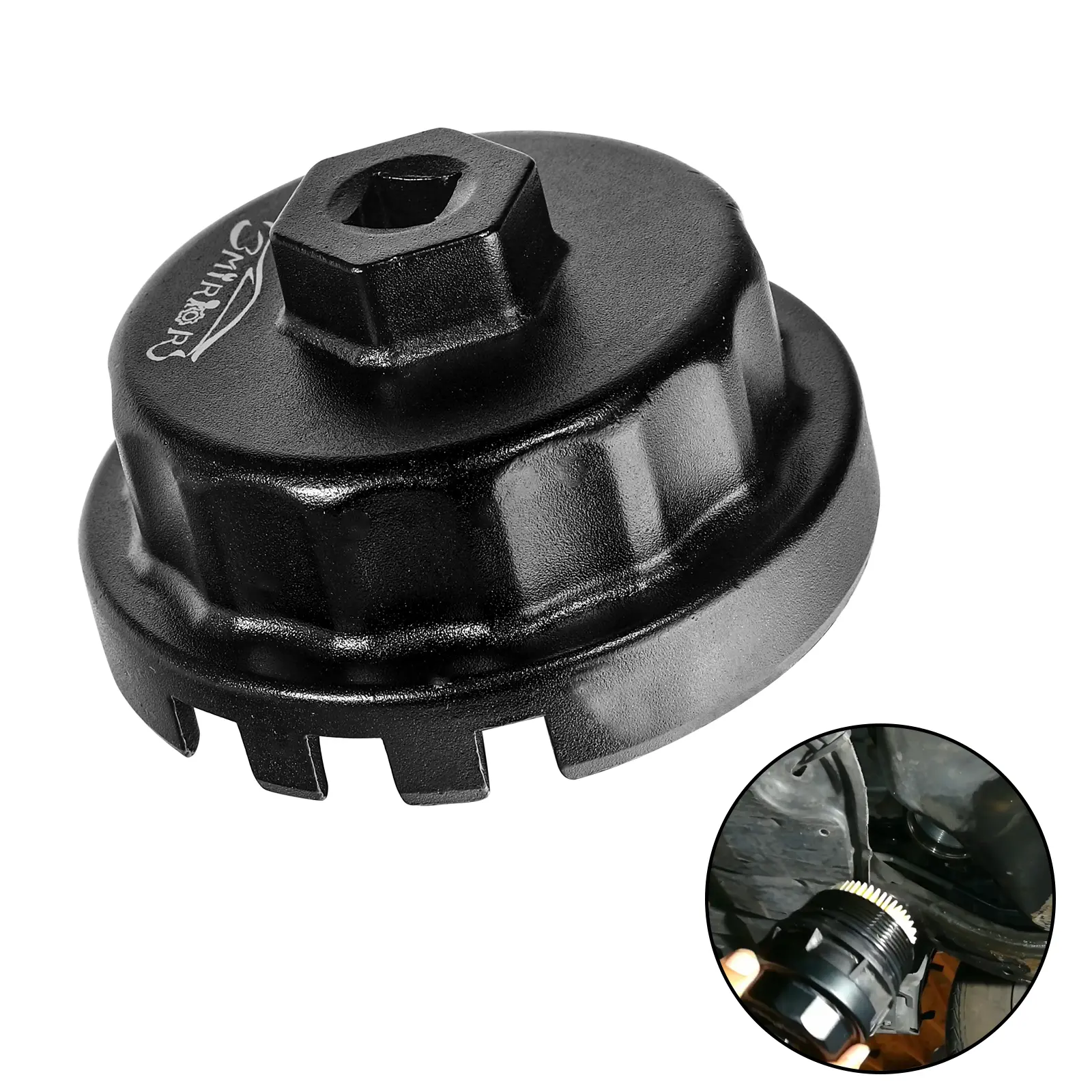 3mirrors 64mm Durable Oil Filter Wrench, Automotive Repair Tools, Oil Filter Removal Tool for Toyota Lexus Scion (RAV4, Camry, Tundra, Highlander, Sienna, Prius) 2.5-5.7L Engines, Durable Tools